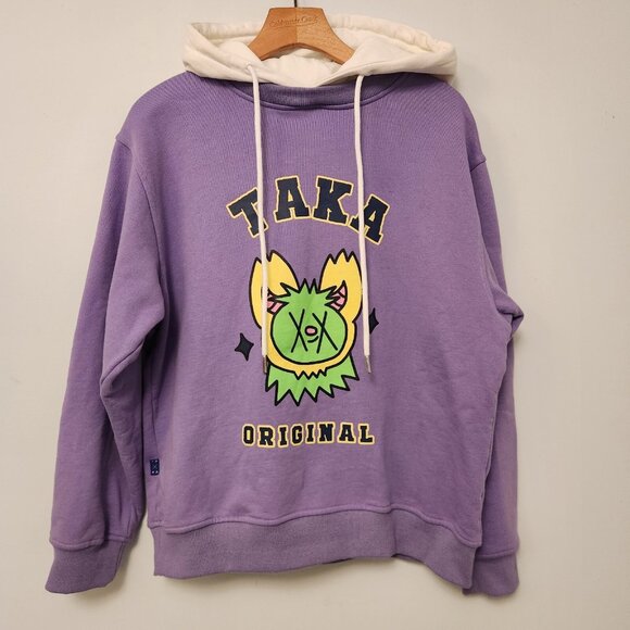 TAKA ORIGINAL Hoodie Moody Bob Womens Small Purple White Drawstring Sweatshirt‎ - Picture 2 of 15